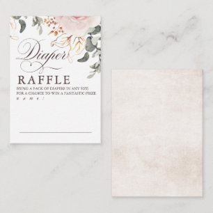 Earthy Shade Flowers Diaper Raffle Game Tickets Enclosure Card