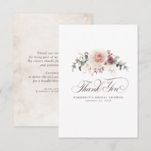 Earthy Shade Flowers Elegant Little Thank You Card