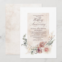 Earthy Shade Flowers Elegant Wedding Anniversary