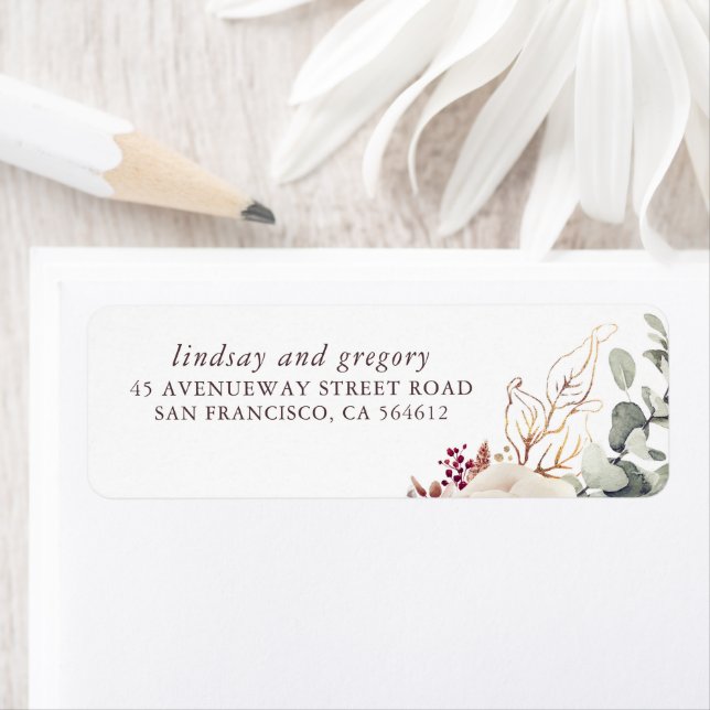 Earthy Shades Floral Elegant Label (Insitu)