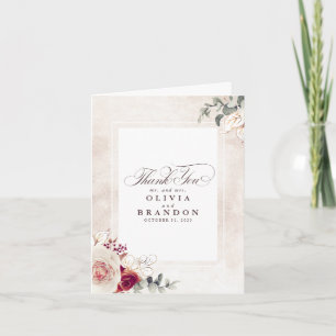 Earthy Shades Floral Wedding Thank You