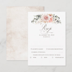 Earthy Shades Foliage Boho Wedding RSVP