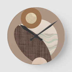 Earthy Shapes Round Clock