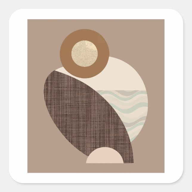 Earthy Shapes Square Sticker (Front)
