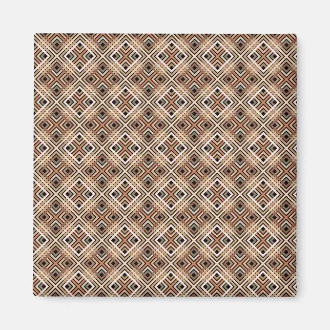 Earthy Squares Pattern Magnet (Front)