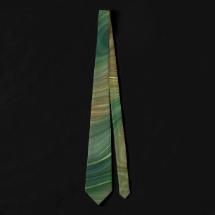 Earthy Strata Emerald Green Brown Gold Agate Tie