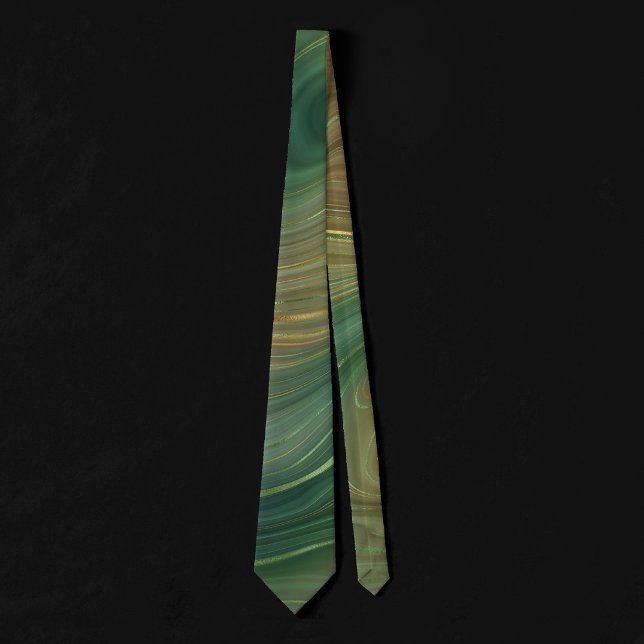 Earthy Strata | Emerald Green Brown Gold Agate Tie (Creator Uploaded)