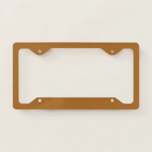 Earthy Sudan Brown Neutral Solid Colour Print Licence Plate Frame