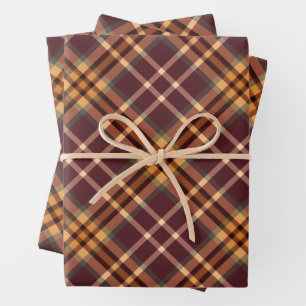 Earthy Tartan Plaids Wrapping Paper Sheet