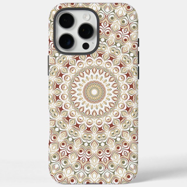Earthy Taupe and Rust Mandala Pattern Case-Mate iPhone Case (Back)