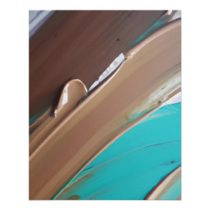 Earthy Teal and Clay Abstract Texture Poster