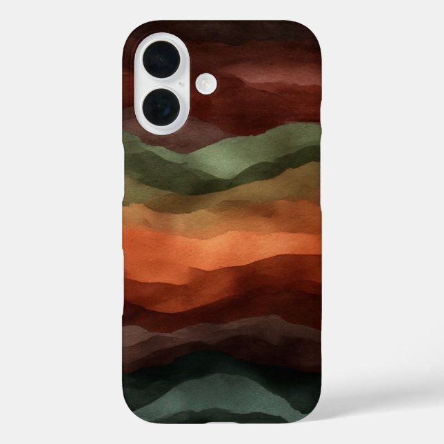 Earthy Terracotta and Forest Green Abstract  Case-Mate iPhone Case (Back)