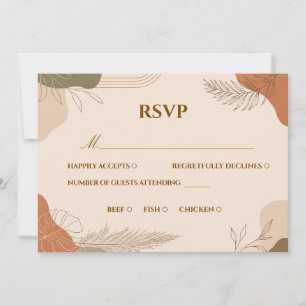 Earthy Terracotta and Sage Green Boho RSVP Card