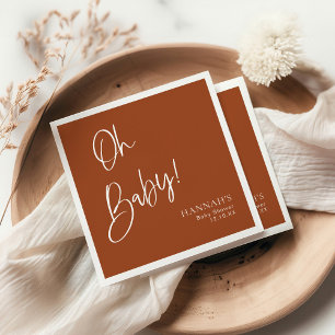 Earthy Terracotta Bohemian Baby Shower Napkin