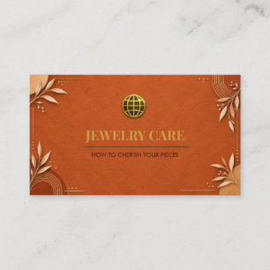 Earthy Terracotta Boho Jewellery Care Card