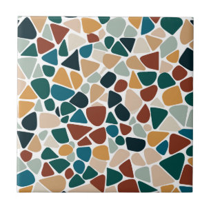 Earthy Terrazzo Mosaic Pebble Seamless Pattern Tile