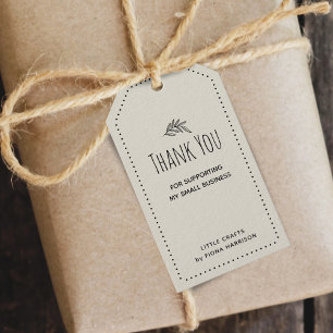 Earthy Thank You For Supporting My Small Business Gift Tags