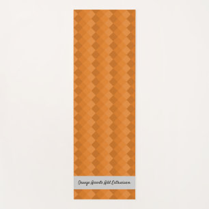 Earthy Tile Pattern Orange & Grey Tagline Yoga Mat