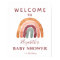 Earthy Tone Boho Rainbow Baby Shower Welcome Sign 
