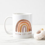Earthy Tone Boho Rainbow Mum  Coffee Mug<br><div class="desc">Watercolor earthy tone modern boho rainbow. Customisable!</div>