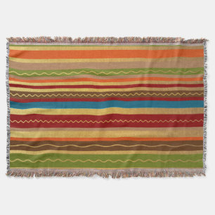 Earthy Tone Stripes Throw Blanket