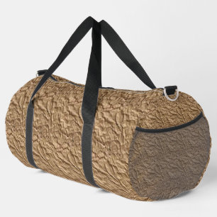Earthy Toned Crinkle Look Duffle Bag