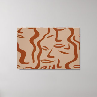 Earthy Tones Abstract Women's Faces  Canvas Print