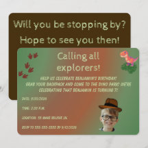 Earthy Tones Dinosaur Adventure Birthday Invite