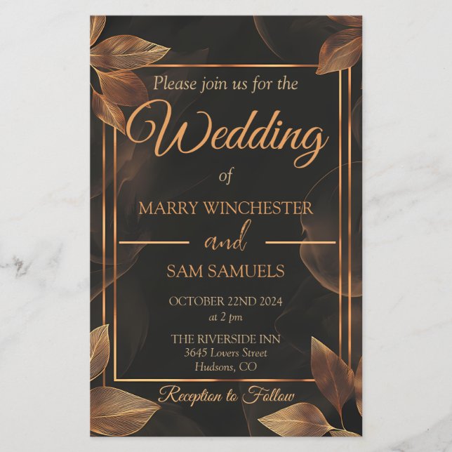 Earthy Tones | Minimalist Wedding Invitation (Front)