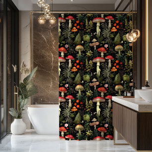 Earthy Tones Shower Curtain Vintage Forest Look