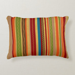 Earthy Tones Stripes Decorative Cushion
