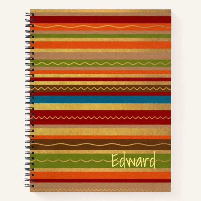 Earthy Tones Stripes  Notebook (Front)