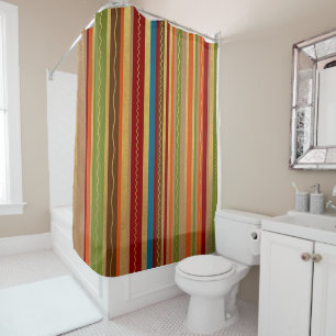 Earthy Tones Stripes  Shower Curtain