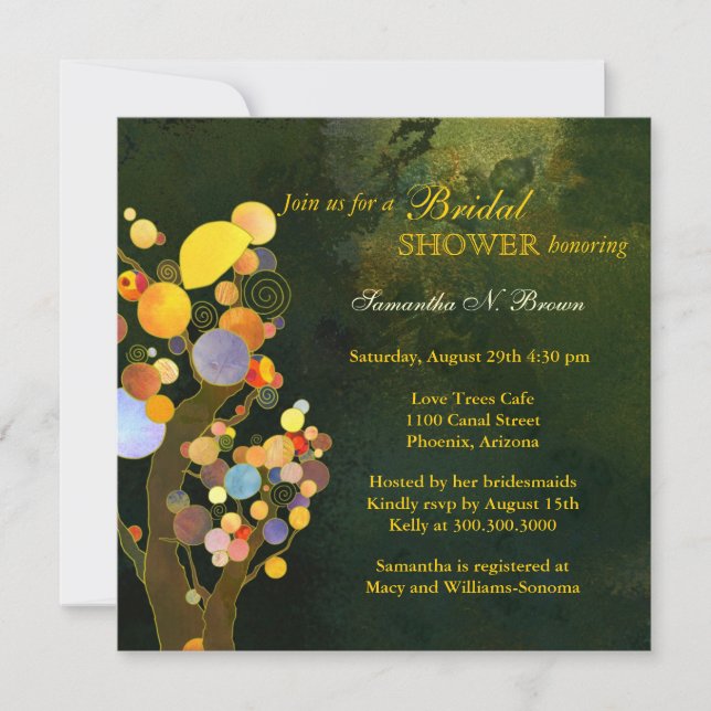 Earthy Trees Modern Bridal Shower Invitation (Front)