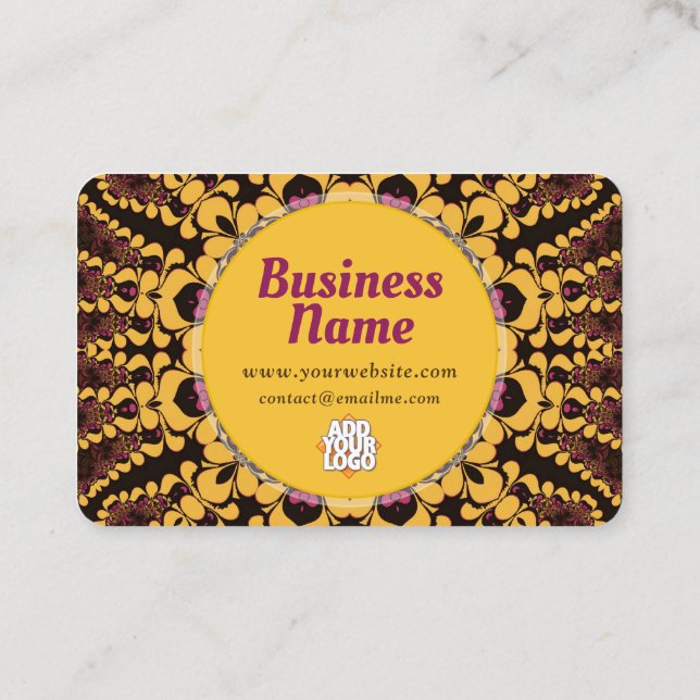 Earthy Tribal Batik Mandala Vibe Business Card (Back)