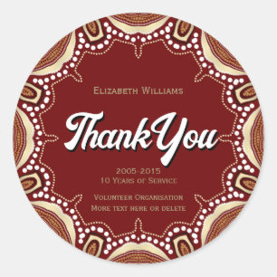 Earthy Tribal Energy Thank You Classic Round Sticker