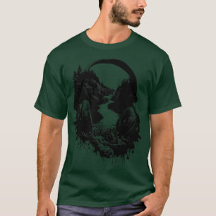 Earthy Vibes Abstract Nature with Headphones T-Shirt