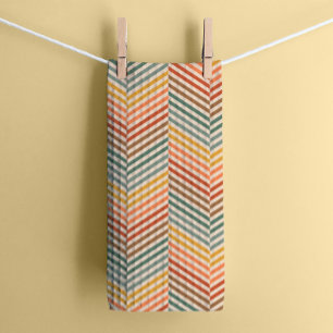 Earthy Vintage Sporty Chevron Tea Towel