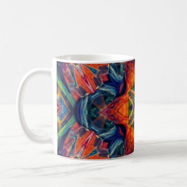 Earthy Warm Energy Kaleidoscope Gradient Coffee Mug (Left)