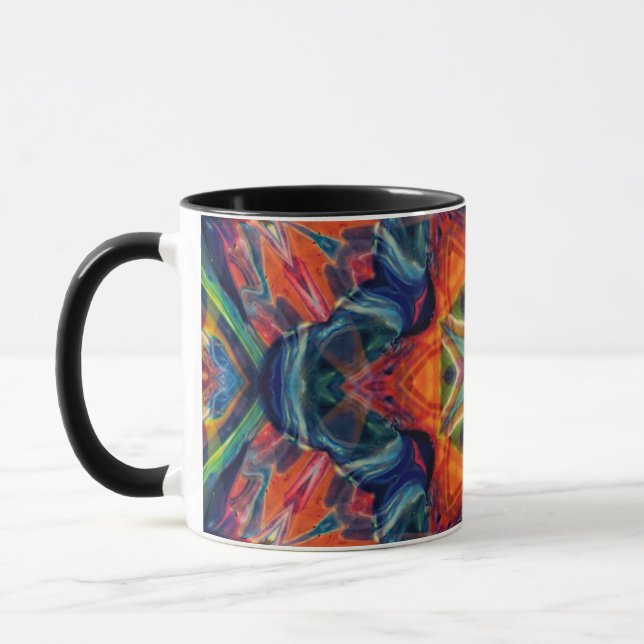 Earthy Warm Energy Kaleidoscope Gradient Mug (Left)