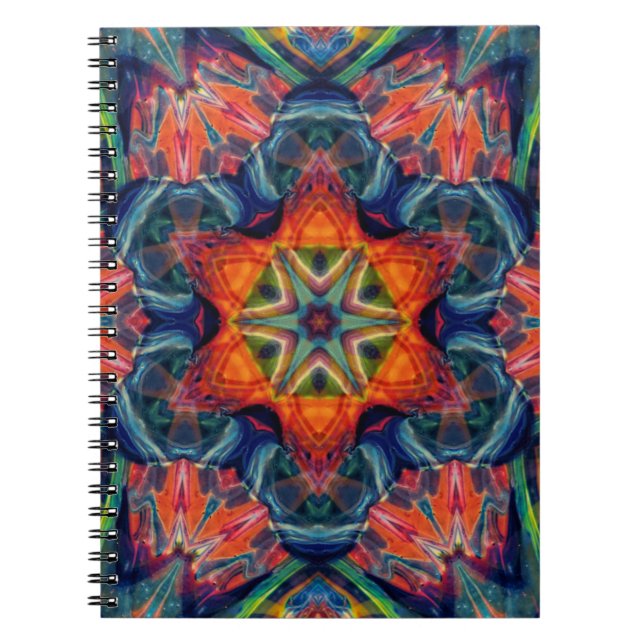 Earthy Warm Energy Kaleidoscope Gradient Notebook (Front)