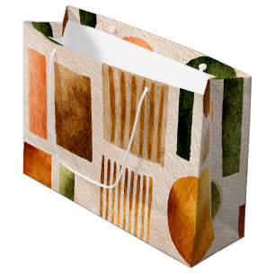 Earthy Watercolor Abstract Pattern - Boho Organic Large Gift Bag
