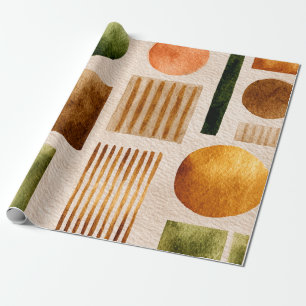 Earthy Watercolor Abstract Pattern - Boho Organic Wrapping Paper