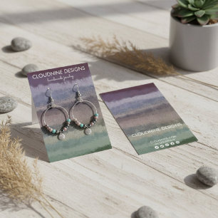 Earthy Watercolor Earring Jewellery Display Card