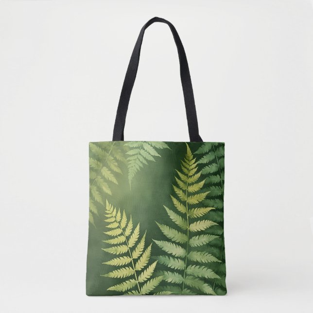 Earthy Watercolor Leaf Tote Bag (Front)