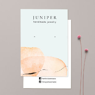 Earthy Watercolor Stones Earring Jewellery Display Business Card