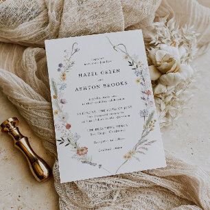 Earthy Wildflower Wedding  Invitation