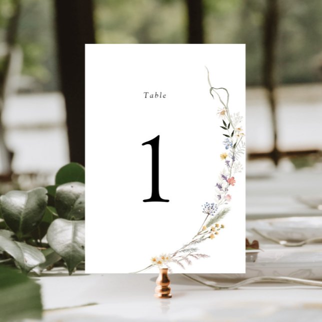 Earthy Wildflower Wedding Table Number (Creator Uploaded)