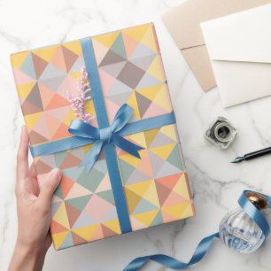 Earthy Yellow Brown Geometric Shapes Rustic Modern Wrapping Paper