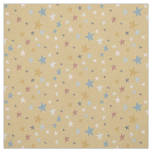 Earthy Yellow Scattered Stars Gold Baby Nursery Fabric